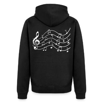 Clé de bas de la note - Veste à capuche bio Premium Unisexe - noir - Dos - Nico (187cm)