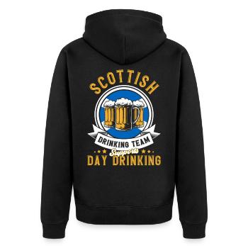 Bier Schotte Schottland Geschenk - Unisex Premium Bio Zip Hoodie - Schwarz - Hinten - Nico (187cm)