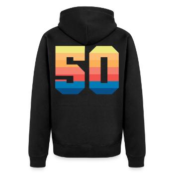 50 Vintage - Veste à capuche bio Premium Unisexe - noir - Dos - Nico (187cm)