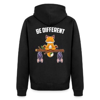 Be Different Chauve-souris Amant Sort Renard - Veste à capuche bio Premium Unisexe - noir - Dos - Nico (187cm)