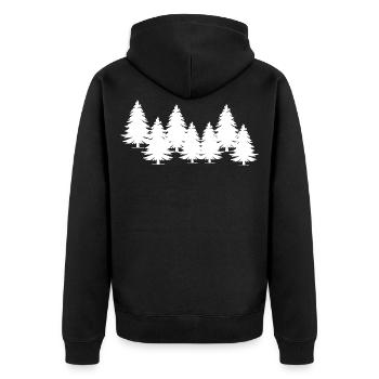 Trees - Unisex Premium Organic Zip Hoodie - black - Back - Nico (187cm)
