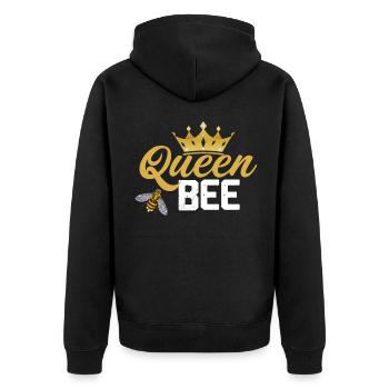 Queen Bee Beekeeper Beekeeper Beehive - Unisex Premium Organic Zip Hoodie - black - Back - Nico (187cm)