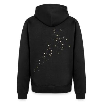 Sterne - Unisex Premium Bio Zip Hoodie - Schwarz - Hinten - Nico (187cm)