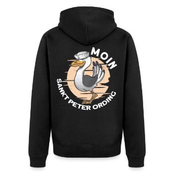 Norddeutschland Nordsee Sankt Peter Ording - Unisex Premium Bio Zip Hoodie - Schwarz - Hinten - Nico (187cm)