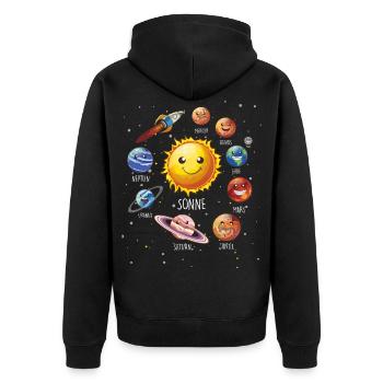 Astronaut Space Planet Universe Solar System - Unisex Premium Organic Zip Hoodie - black - Back - Nico (187cm)