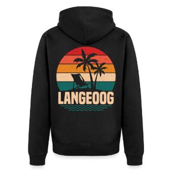 Norddeutschland Nordsee Langeoog Geschenk - Unisex Premium Bio Zip Hoodie - Schwarz - Hinten - Nico (187cm)