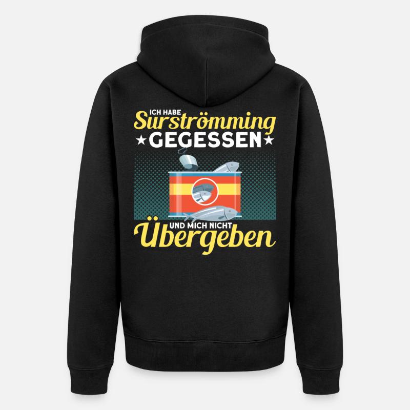 Schweden Surströmming Surströmming Challenge - Unisex Premium Bio Zip Hoodie - Schwarz