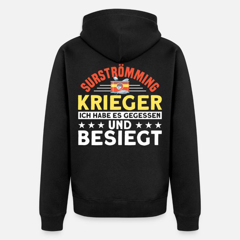 Surströmming Challenge Schweden Surströmming - Unisex Premium Bio Zip Hoodie - Schwarz
