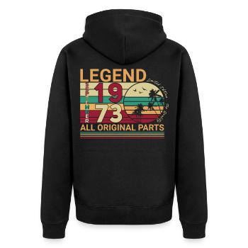 1973 In September Retro Gift - Unisex Premium Organic Zip Hoodie - black - Back - Nico (187cm)