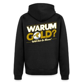 Schwimmprüfung Schwimmer Gold Geschenk - Unisex Premium Bio Zip Hoodie - Schwarz - Hinten - Nico (187cm)