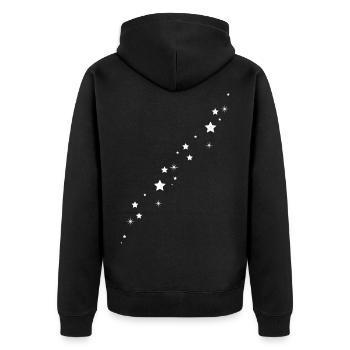 Étoiles filantes - Veste à capuche bio Premium Unisexe - noir - Dos - Nico (187cm)