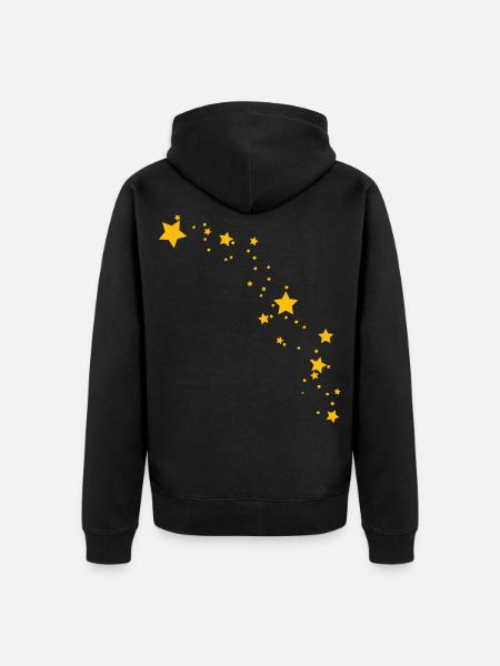 Yellow stars - Unisex Premium Organic Zip Hoodie - black