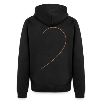 Heart Brown Half - Unisex Premium Organic Zip Hoodie - black - Back - Nico (187cm)