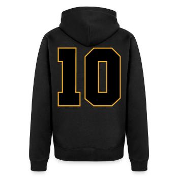 10 - Unisex Premium Bio Zip Hoodie - Schwarz - Hinten - Nico (187cm)