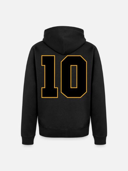 10 - Unisex Premium Bio Zip Hoodie - Schwarz