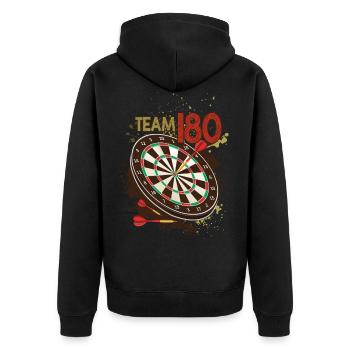 Équipe 180 Fléchettes Fléchettes Joueur de fléchettes - Veste à capuche bio Premium Unisexe - noir - Dos - Nico (187cm)