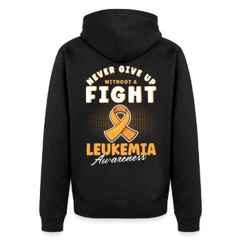 Patient Blutkrebs Leukämie Geschenk - Unisex Premium Bio Zip Hoodie - Schwarz - Hinten - Nico (187cm)
