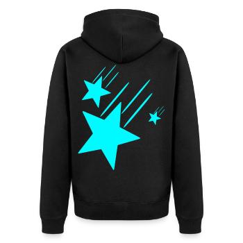 3 étoiles turquoise - Veste à capuche bio Premium Unisexe - noir - Dos - Nico (187cm)