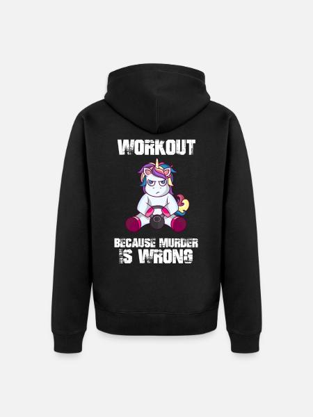 Training Workout Einhorn Laune lustiger Spruch - Ekologisk premiumluvjack unisex - svart