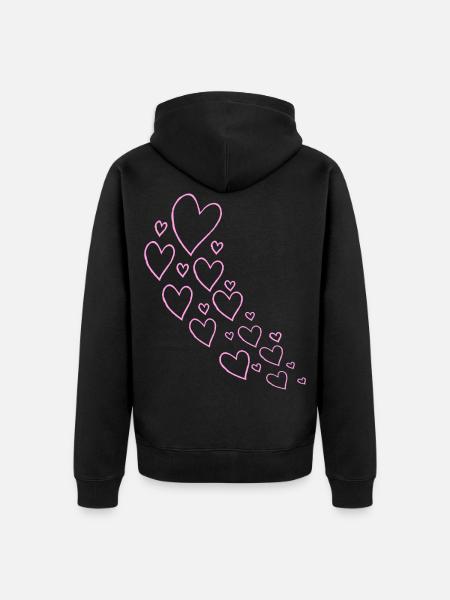 Ascending Pink Hearts - Unisex Premium Organic Zip Hoodie - black