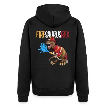 Tyrannosaurus Rex Pompier volontaire Homme Femme - Veste à capuche bio Premium Unisexe - noir - Dos - Nico (187cm)
