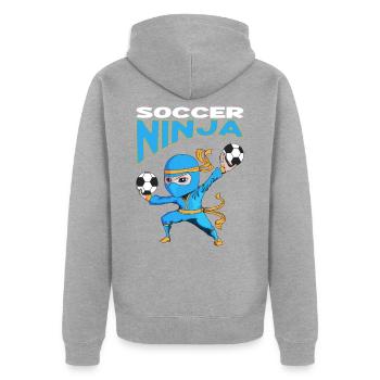 La fête d’anniversaire Soccer Ninja for Kids - Veste à capuche bio Premium Unisexe - gris chiné - Dos - Nico (187cm)
