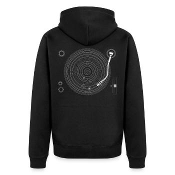 Solar System Turntable - Unisex Premium Organic Zip Hoodie - black - Back - Nico (187cm)