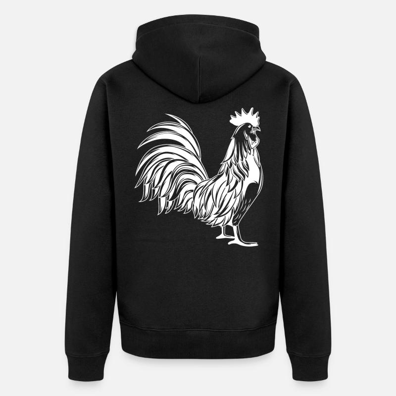 Coq Gockel Animal - Veste à capuche bio Premium Unisexe - noir
