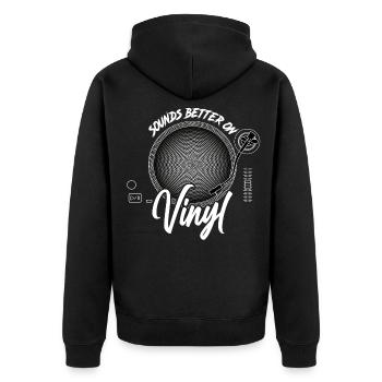 Sonne mieux sur vinyl DJ gift record - Veste à capuche bio Premium Unisexe - noir - Dos - Nico (187cm)