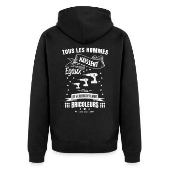 MEILLEUR BRICOLEUR - Veste à capuche bio Premium Unisexe - noir - Dos - Nico (187cm)