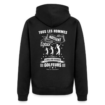 MEILLEUR GOLFEUR - Veste à capuche bio Premium Unisexe - noir - Dos - Nico (187cm)