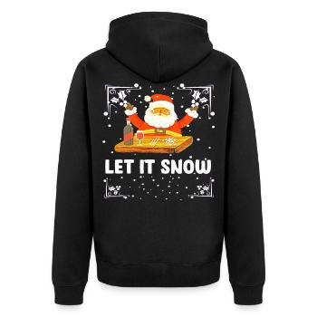 Weihnachtsmann Kokain Weihnachten - Unisex Premium Bio Zip Hoodie - Schwarz - Hinten - Nico (187cm)
