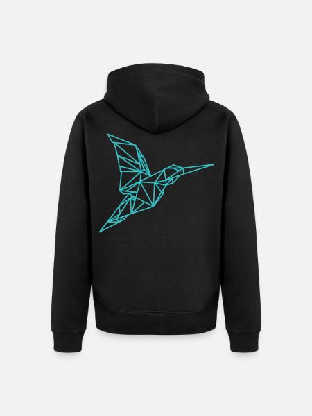 Vogel Geometric Line - Unisex Premium Organic Zip Hoodie - black