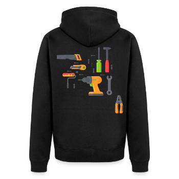 Boîte à outils, Bricoleur - Veste à capuche bio Premium Unisexe - noir - Dos - Nico (187cm)