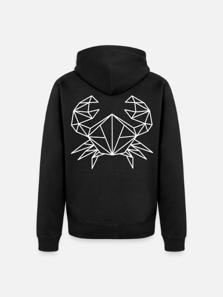 Cancer Geometric Line - Unisex Premium Organic Zip Hoodie - black