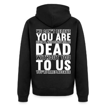 Farewell gift colleagues Job change - Unisex Premium Organic Zip Hoodie - black - Back - Nico (187cm)
