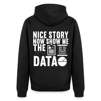 Data Scientist Data Analyst - Unisex Premium Organic Zip Hoodie - black - Back - Nico (187cm)