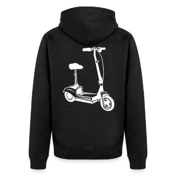 E Scooter Elektro bike - Unisex Premium Bio Zip Hoodie - Schwarz - Hinten - Nico (187cm)