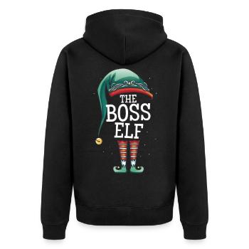 The Boss Elf The Boss Elf Christmas Gift - Unisex Premium Organic Zip Hoodie - black - Back - Nico (187cm)