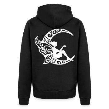 Fairy Moon Magical - Unisex Premium Organic Zip Hoodie - black - Back - Nico (187cm)