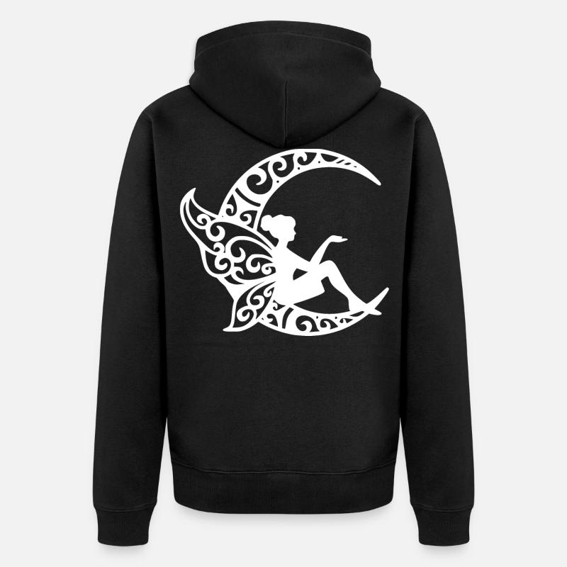 Fée Lune Magique - Veste à capuche bio Premium Unisexe - noir