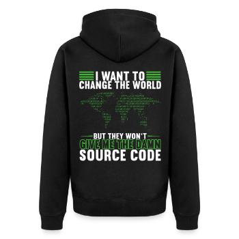 Programmierer Informatiker Programmieren - Unisex Premium Bio Zip Hoodie - Schwarz - Hinten - Nico (187cm)