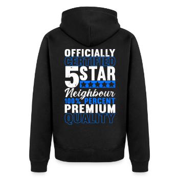 Voisins Voisins du quartier - Veste à capuche bio Premium Unisexe - noir - Dos - Nico (187cm)