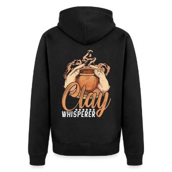 Töpfern Töpferei Töpfer - Unisex Premium Bio Zip Hoodie - Schwarz - Hinten - Nico (187cm)