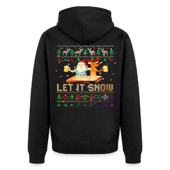 Weihnachtsmann Weihnachten Kokain - Unisex Premium Bio Zip Hoodie - Schwarz - Hinten - Nico (187cm)