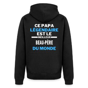 papa légendaire est le Meilleur BEAU PÈRE du monde - Veste à capuche bio Premium Unisexe - noir - Dos - Nico (187cm)