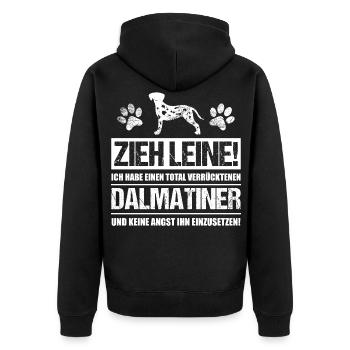 Dalmatiner Geschenk Idee Hunde Besitzer Rass - Unisex Premium Bio Zip Hoodie - Schwarz - Hinten - Nico (187cm)