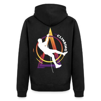 Climbing Climbing Climbers Mountains Climbing Wall - Unisex Premium Organic Zip Hoodie - black - Back - Nico (187cm)