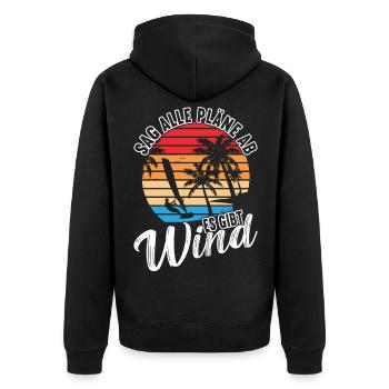 Windsurfing Kitesurfing Windsurfer - Unisex Premium Bio Zip Hoodie - Schwarz - Hinten - Nico (187cm)