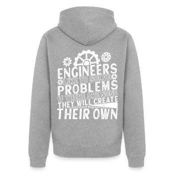Ingenieur Maschinenbau Bauingenieur - Unisex Premium Bio Zip Hoodie - Grau meliert - Hinten - Nico (187cm)